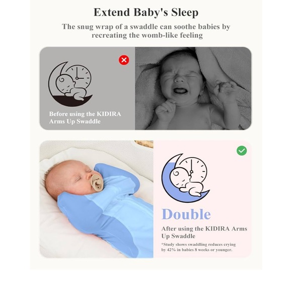 KIDIRA Swaddle for Newborns, Baby Swaddles 1-3 Months 5-13lb NIB - Picture 6 of 10